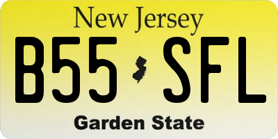 NJ license plate B55SFL