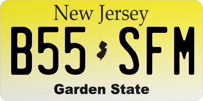 NJ license plate B55SFM