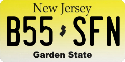 NJ license plate B55SFN