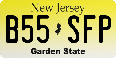 NJ license plate B55SFP