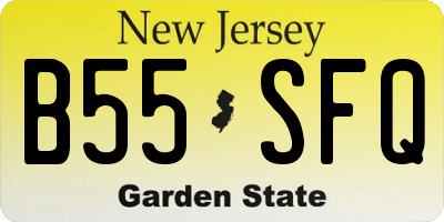 NJ license plate B55SFQ