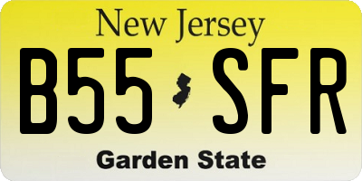 NJ license plate B55SFR