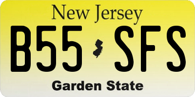 NJ license plate B55SFS