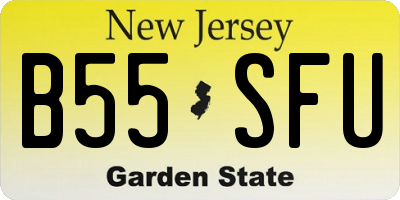 NJ license plate B55SFU