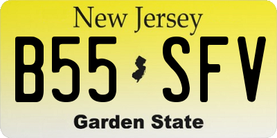 NJ license plate B55SFV
