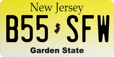 NJ license plate B55SFW