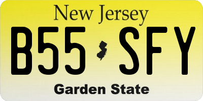 NJ license plate B55SFY