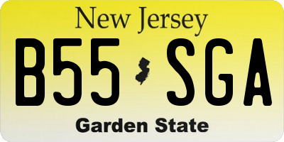 NJ license plate B55SGA