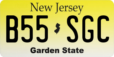NJ license plate B55SGC