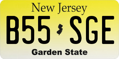 NJ license plate B55SGE