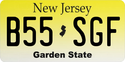 NJ license plate B55SGF