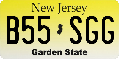 NJ license plate B55SGG