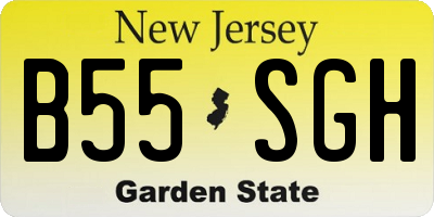 NJ license plate B55SGH