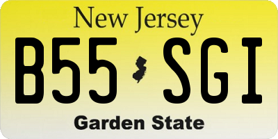 NJ license plate B55SGI