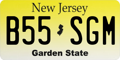 NJ license plate B55SGM
