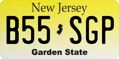 NJ license plate B55SGP