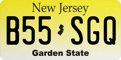 NJ license plate B55SGQ
