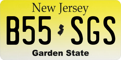 NJ license plate B55SGS