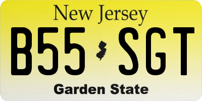 NJ license plate B55SGT