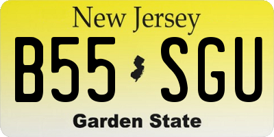 NJ license plate B55SGU