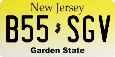 NJ license plate B55SGV