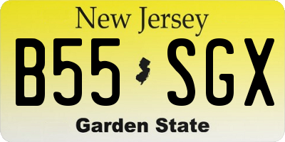 NJ license plate B55SGX
