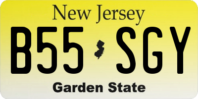 NJ license plate B55SGY