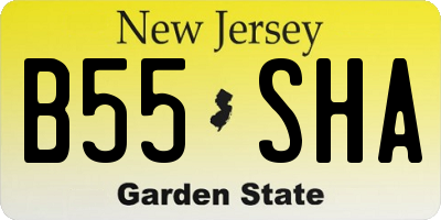 NJ license plate B55SHA