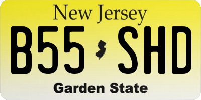NJ license plate B55SHD