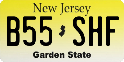 NJ license plate B55SHF