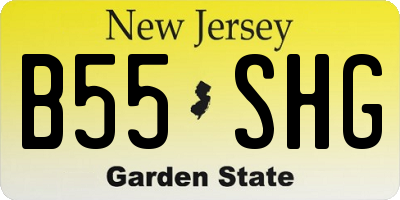 NJ license plate B55SHG