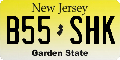 NJ license plate B55SHK
