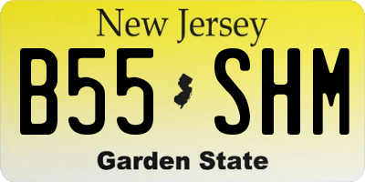NJ license plate B55SHM