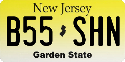 NJ license plate B55SHN