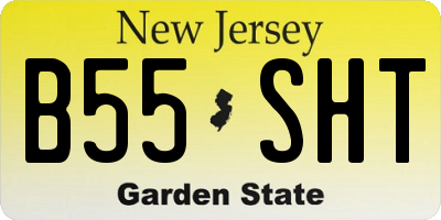 NJ license plate B55SHT