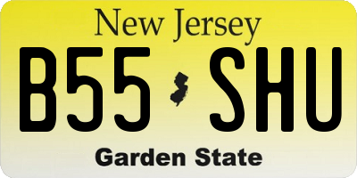 NJ license plate B55SHU