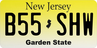 NJ license plate B55SHW