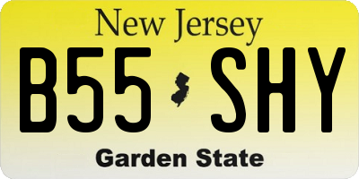 NJ license plate B55SHY
