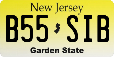 NJ license plate B55SIB