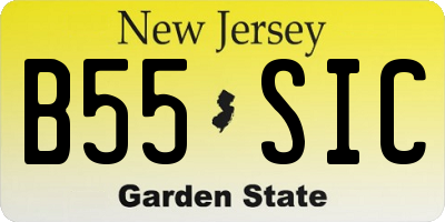 NJ license plate B55SIC