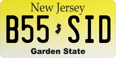 NJ license plate B55SID