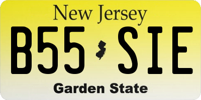 NJ license plate B55SIE