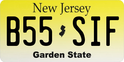 NJ license plate B55SIF
