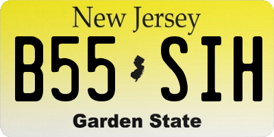 NJ license plate B55SIH