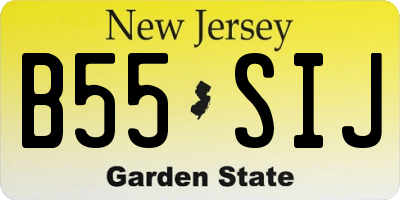 NJ license plate B55SIJ
