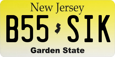 NJ license plate B55SIK