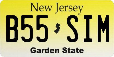 NJ license plate B55SIM