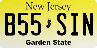 NJ license plate B55SIN