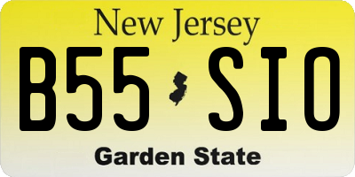 NJ license plate B55SIO