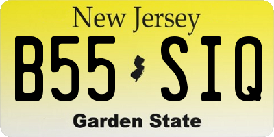 NJ license plate B55SIQ